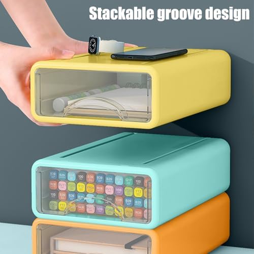 Desk Organizer with Drawers, Stackable Storage Drawers with