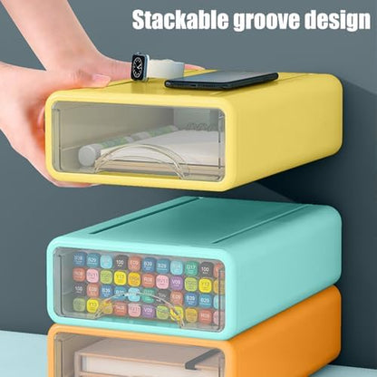 Desk Organizer with Drawers, Stackable Storage Drawers with