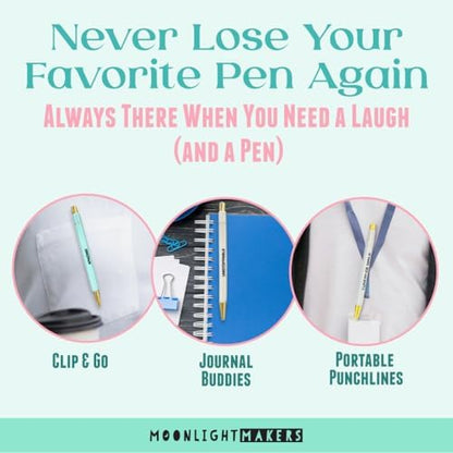 Moonlight Makers Funny Pens for Teachers Black Ink Set of 5, Best