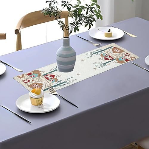 Lightnpro Poinsettia Beaded Table Runner – Elegant Farmhouse Decor for