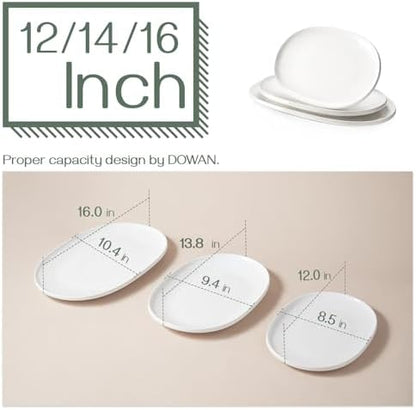 DOWAN Large Serving Platter, 16"/14"/12" Porcelain Platters for