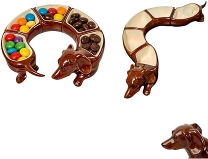 Dachshund Design 5 Section Storage Dish,Divided Serving Tray, for Home
