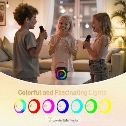 Mini Karaoke Machine,Portable Bluetooth Speaker with 2 Wireless