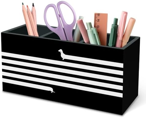 DILSJ Funny Dachshund Dog Pen Pencil Holder Organizer for Desk, Gifts