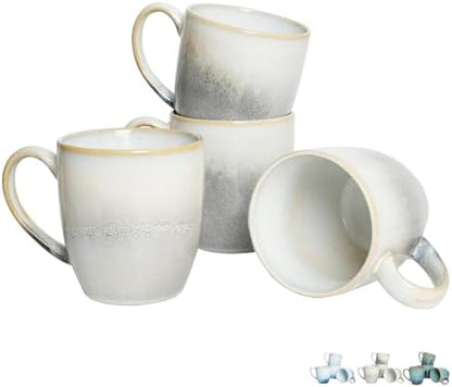 Bosmarlin Ceramic Coffee Mug Set of 4, 17 Oz, Coffee Cups with Big