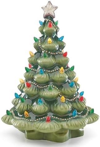 Lenox Treasured Traditions Green Christmas Lit Tree Figurine