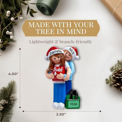 Personalized Baby Bump Ornament 2026 for Expecting Couples, Pregnancy