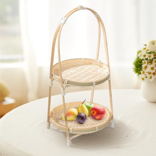 Handwoven Fruit Basket Bamboo Storage Basket Organizer Meal Basket