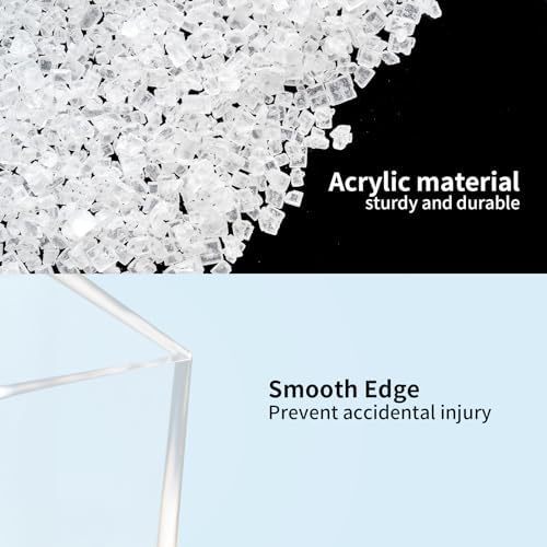 HSYMQ Desktop Clear Pen Holder with 3 Compartments, Acrylic Pencil