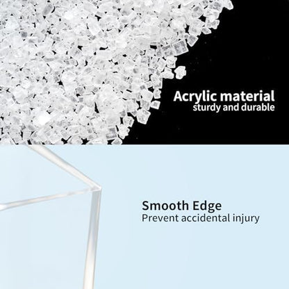 HSYMQ Desktop Clear Pen Holder with 3 Compartments, Acrylic Pencil