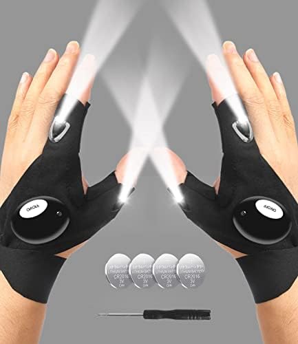 MOIPEJO LED Flashlight Gloves, Gifts for Men Dad Him Boyfriend