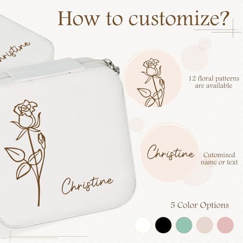 Bemaystar Personalized Gifts Women - Custom Jewelry Box, Portable