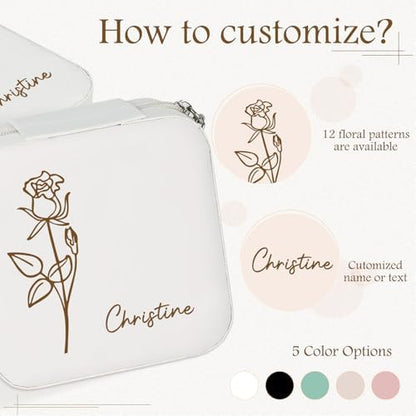 Bemaystar Personalized Gifts Women - Custom Jewelry Box, Portable