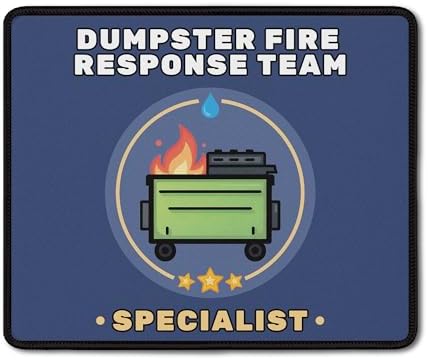 Dumpster Fire Response Team Mouse Pad,Funny Dumpster Fire Mouse Pad