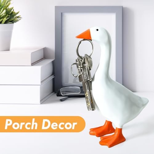 Vaveren 2PCS Goose Key Holders, Resin Goose Statue for Key Hanger