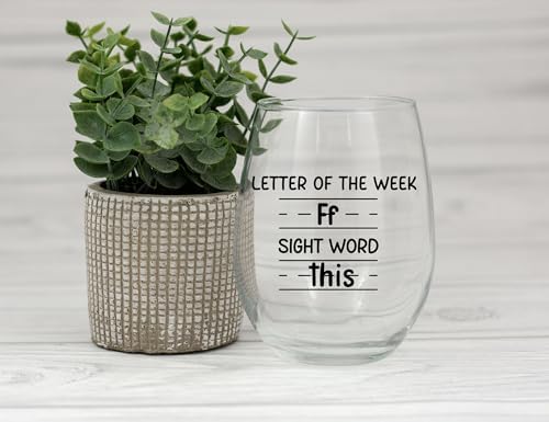 Sight Words 15 oz Wine Glass - Teacher Appreciation Gifts - Best New