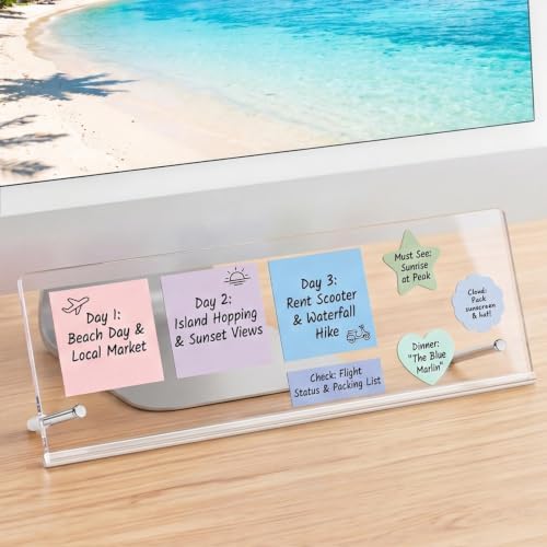 Monitor Memo Board Holder 14"x5",Office Organization Memo Holders