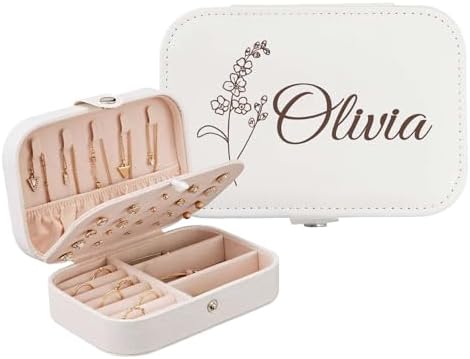 Personalized Jewelry Box Gifts for Women Custom Travel Jewelry Case