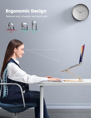 Lamicall Adjustable Laptop Stand for Desk for MacBook Air Pro HP
