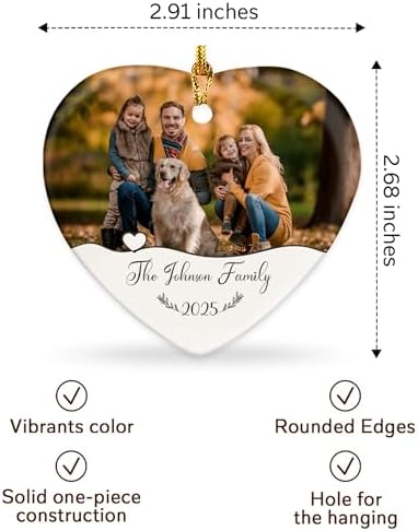 Custom Family Glass Ornament 2026, Personalized Christmas Ornaments