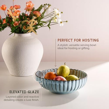 Vase & Vessel Serving Bowls, 70 oz, Set of 2 (Ombre Blue)