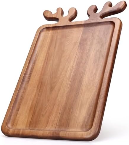 Renawe Large Acacia Wood Platter for Christmas Charcuterie Board