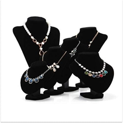 Comelyjewel 3pcs Jewelry Display Set – Velvet Necklace Stand &