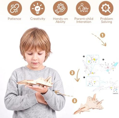 ELX 3D Wooden Puzzles for Kids, Vehicles & Machinery Assembly Model