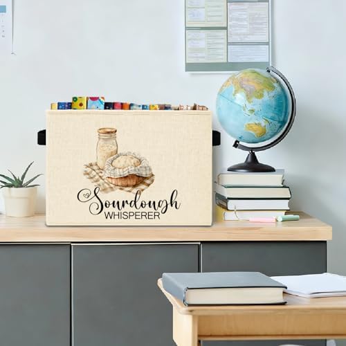 Rustic Sourdough Baker Storage Bins Box with Handles, Sourdough Bread