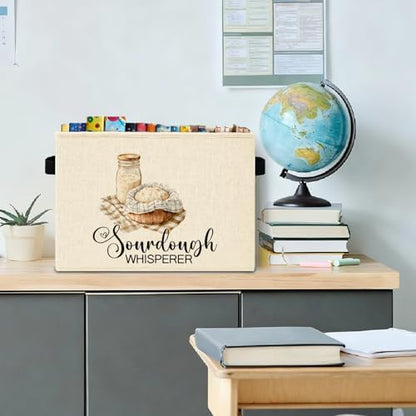 Rustic Sourdough Baker Storage Bins Box with Handles, Sourdough Bread