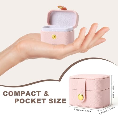 Small Jewelry Box, Waterproof PU Leather Jewelry Travel Case with