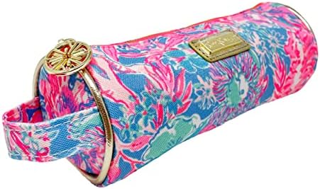 Lilly Pulitzer Pink Pencil Pouch Holder, Cute Travel Bag/Case with