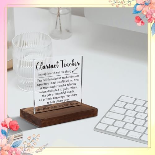 Clarinet Teacher Gift, Music Instructor Appreciation Plaque for