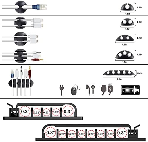 N NOROCME 192 PCS Cable Management Kit 4 Wire Organizer Sleeve