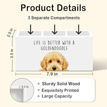 Goldendoodle Dog Gifts Pen Pencil Holder for Desk, Funny Golden Doodle