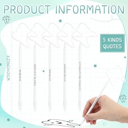 Gersoniel 10 Sets Dental Hygienist Appreciation Gifts Set Tooth Pens
