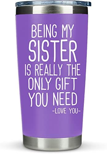 KLUBI Sister Gifts for Women - Purple Tumbler Coffee Mug - Being My