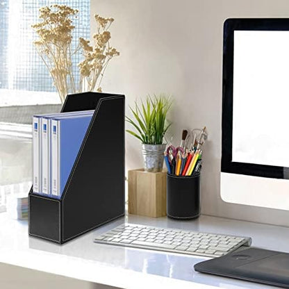6 Piece Office Supplies/Desk Organizer Set with Desktop Leather