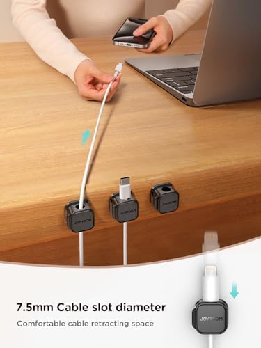 JOYROOM 9 Pack Magnetic Cable Clips Cord Organizer Adhesive Wire