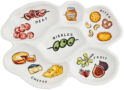 Mud Pie Sectioned Charcuterie Platter; 11" x 15"
