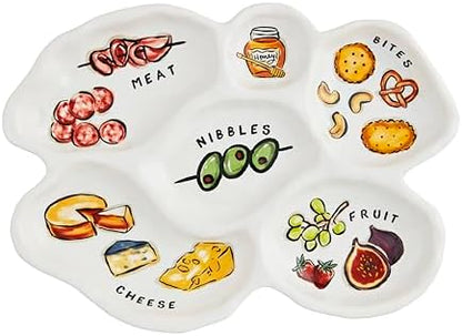 Mud Pie Sectioned Charcuterie Platter; 11" x 15"