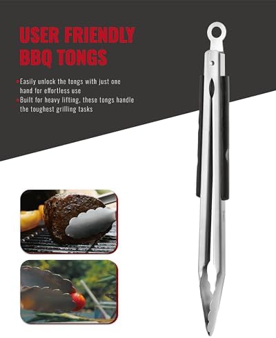 Grilaz Stainless Steel BBQ Tool Set | Dark-Dyed Wood Handles | Heavy