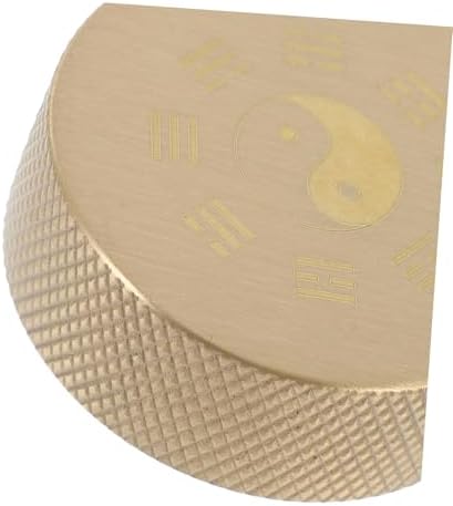 Brass Calligraphy Paperweight round Golden Desk Decor Xmas