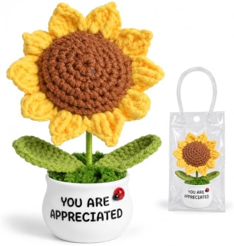 Crochet Sunflower Teacher Gift, Thank You & Appreciation Gift for