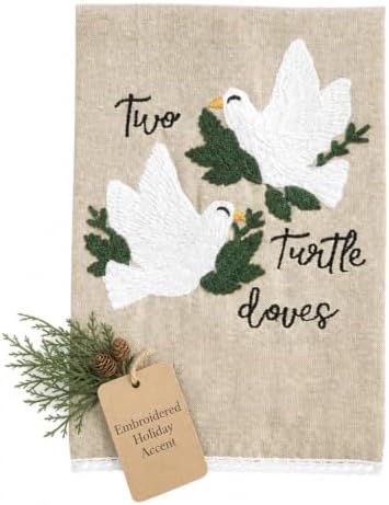 Mud Pie 12 Days Christmas Embroidery & Decorative Kitchen Towel