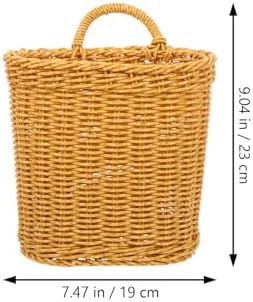 2pcs Hanging Storage Basket with Handle, PP Woven Design