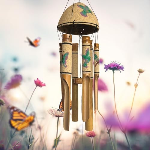 Bellaa Bamboo Wind Chimes Sea Sand Art Painting Handmade Wind Chimes