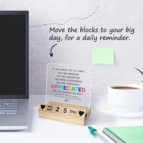 Appreciation Thank You Gifts, Inspirational Desk Decor, Wooden
