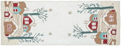 Lightnpro Poinsettia Beaded Table Runner – Elegant Farmhouse Decor for