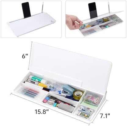 TSJ OFFICE Small Desktop Whiteboard -Glass Dry Erase Board Computer